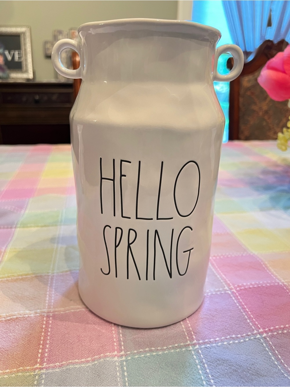 Rae Dunn White Ceramic Vase Base with Branding